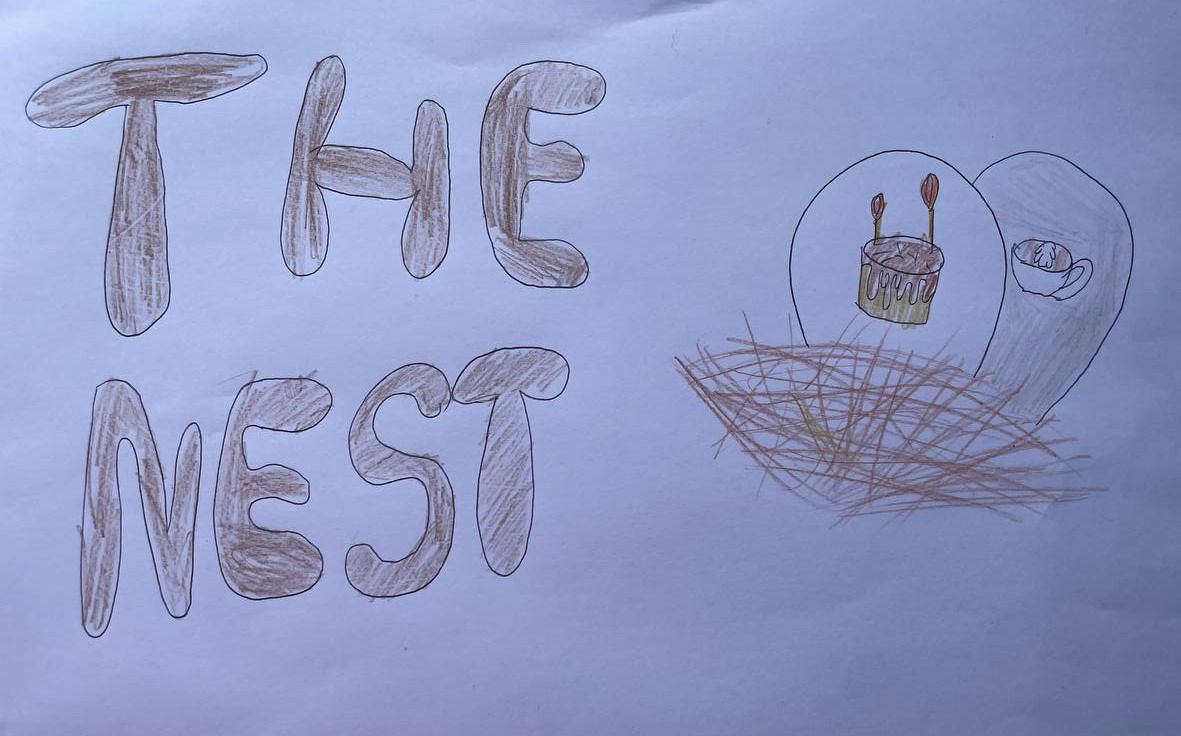 Daughter's original pencil design representing a sweet bird's nest